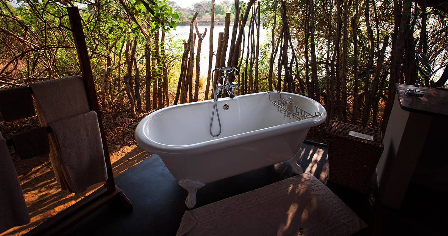 Outdoor Bathing at Chongwe River Camp in the Lower Zambezi National Park